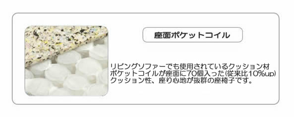 座面はポケットコイル仕上げ